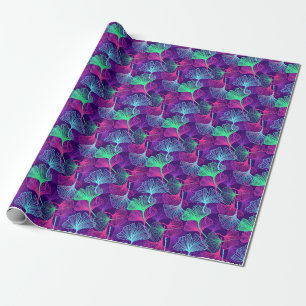Neon Gingko Verlasse: Helle Blüte. Geschenkpapier