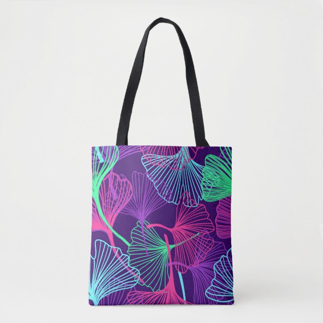 Neon Gingko Verlasse: Helle Blüte. Tasche (Vorderseite)