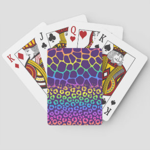 Neon Giraffe und Leopard Spielkarten