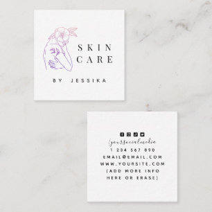 Neon Girl Aesthetics & Social Media Skincare Beaut Quadratische Visitenkarte