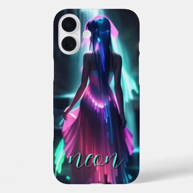 Neon Girl Mit Monogramm Case- Mate iPhone 16 Plus Hülle (Rückseite)