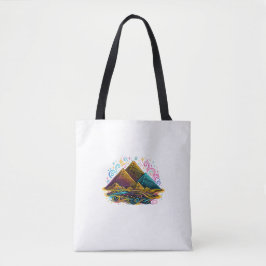 Neon Giza Pyramiden Linien Kunst Tragetasche Tasche