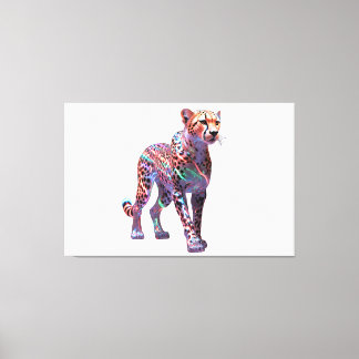 Neon Glas Gepard Kunst – Bunte Energie Geschwindig Leinwanddruck