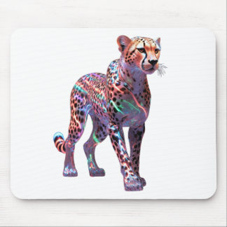 Neon Glas Gepard Kunst – Bunte Energie Geschwindig Mousepad
