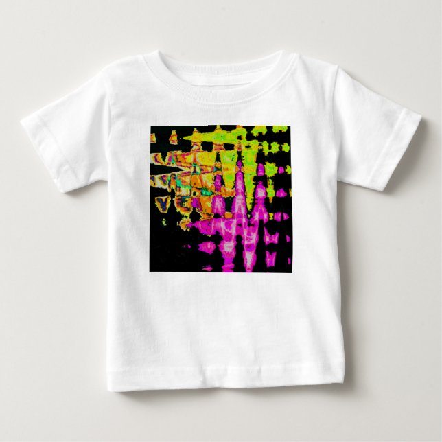 Neon Glitch Abstrakt Art Poster Print Baby T-shirt (Vorderseite)