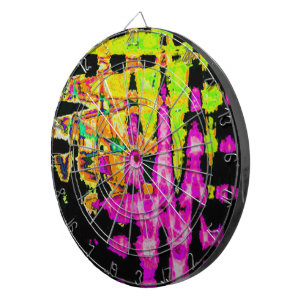 Neon Glitch Abstrakt Art Poster Print Dartscheibe