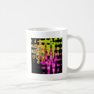 Neon-Glitch-Abstraktkunst-Poster-Druck Kaffeetasse