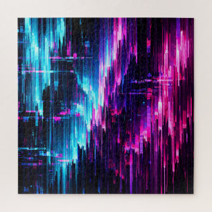 Neon-Glitch-Datenstrom-Abstrakt