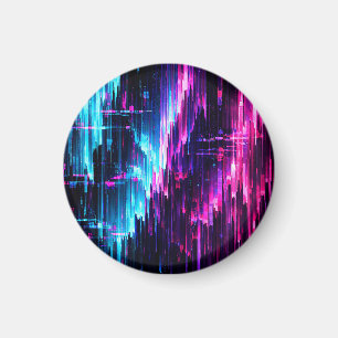 Neon-Glitch-Datenstrom-Abstrakt Magnet