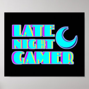 Neon-Glitch-Gamer-Poster Synthwave-Kunst Poster