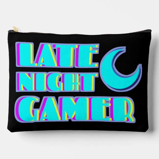 Neon Glitch Gamer-Tasche | Synthwave-Tech Zubehörtasche (Vorderseite)