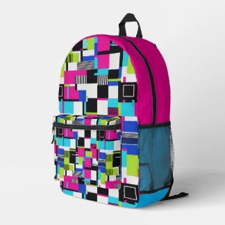 Neon Glitch Geometrischer Ästhetik Rucksack