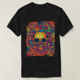 "Neon Glitch Vibes" T-Shirt d'Art Abstrait –