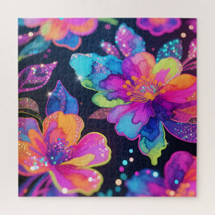 Neon-Glitter-Blumenmuster