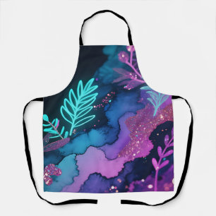 Neon-Glitter-Botanical-Abstrakt Schürze