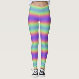 Neon Glow Arc-en-ciel Leggings à bandes horizontal