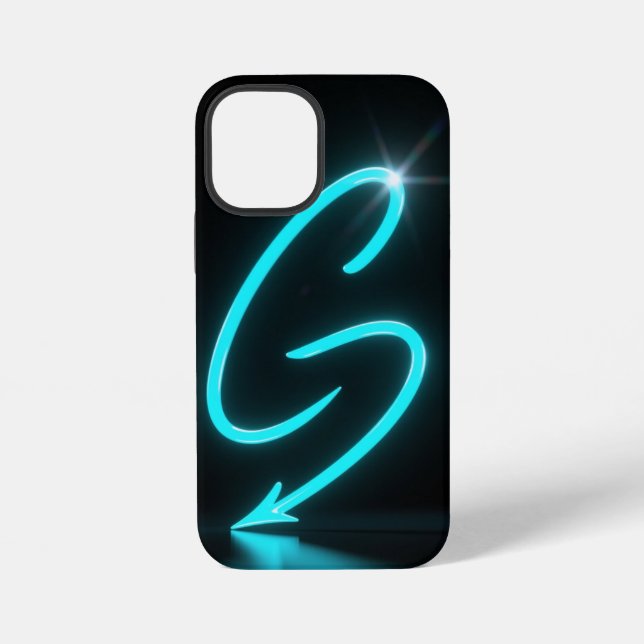Neon Glow Black Phone Case iPhone 12 Mini Hülle (Rückseite)