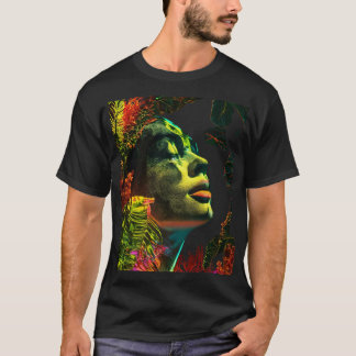 Neon Glow Botanisches Portrait - Die lebendige Nat T-Shirt