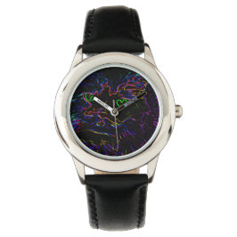 Neon Glow Cat Armbanduhr
