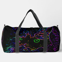 Neon Glow Cat Duffle Bag