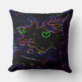 Neon Glow Cat Kissen