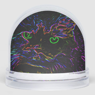Neon Glow Cat Schneekugeln