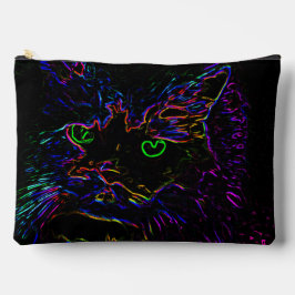 Neon Glow Cat Zubehörtasche