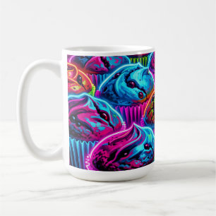 Neon-Glow-Cupcakes-Muster Kaffeetasse