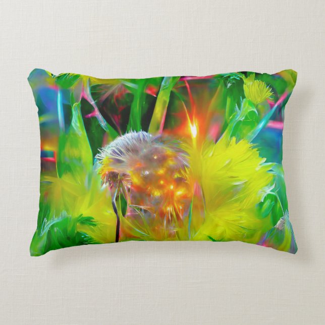 Neon Glow Dandela im Dream Garden Dekokissen (Vorderseite)