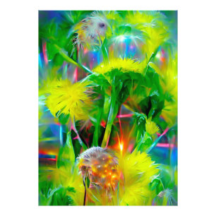 Neon Glow Dandela im Dream Garden Fotodruck