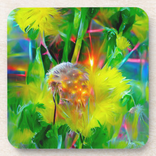 Neon Glow Dandela im Dream Garden Getränkeuntersetzer