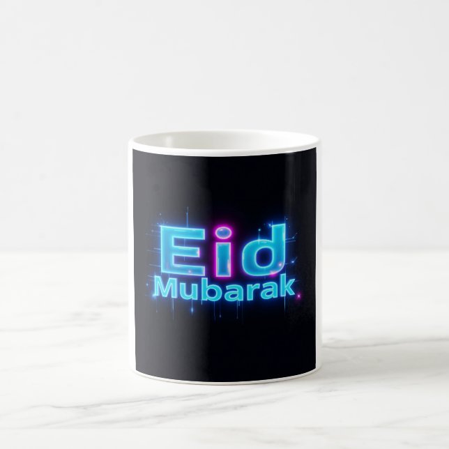 Neon Glow Eid Mubarak Kaffeetasse (Mittel)