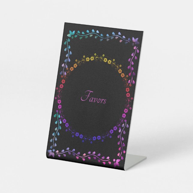 Neon Glow Gastgeschenke Hochzeiten Tischschild Sockelschild (Vorderseite)