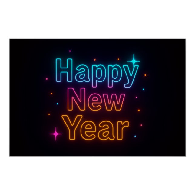 Neon Glow Gradient Typography Party Vibes Cool Poster (Vorderseite)