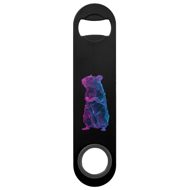 Neon-Glow-Hamster-Sci-Fi Speed Flaschenöffner (Vorderseite)
