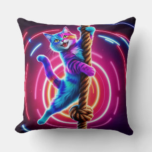 Neon Glow Hanging Cat Kissen