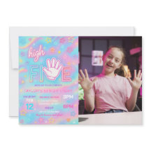 Neon Glow High Five Birthday Party Foto