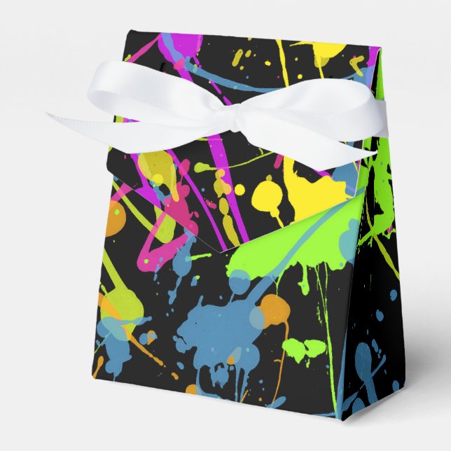 Neon Glow in der dunklen Paint Birthday Party Geschenkschachtel (Vorderseite)