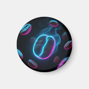 Neon-Glow-Kaffeebohne-Energie Magnet