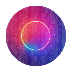 Neon-Glow-Kreis Abstracte Kunst Schneidebrett