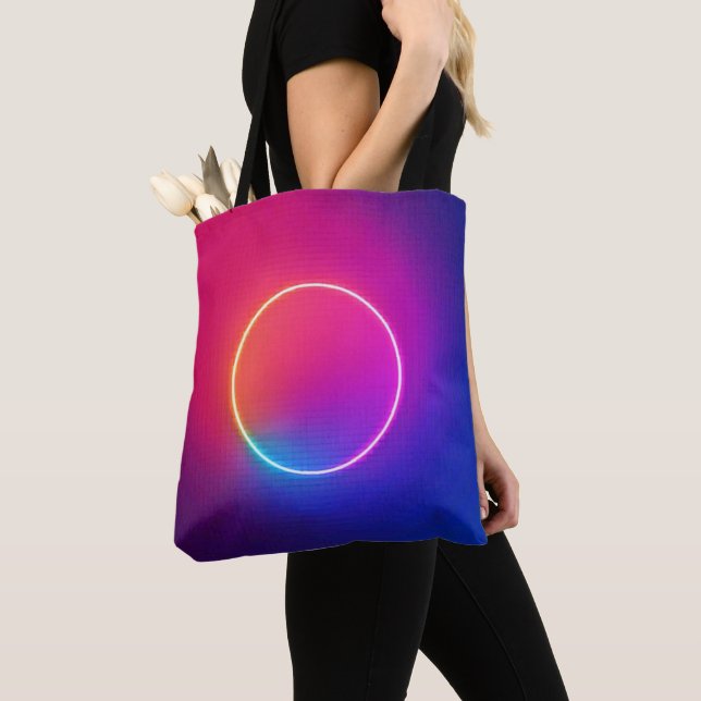 Neon-Glow-Kreis Abstracte Kunst Tasche (Von Nahem)
