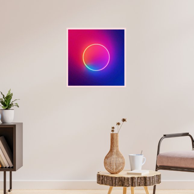 Neon-Glow-Kreis-Abstraktkunst Poster (Wohnzimmer 3)