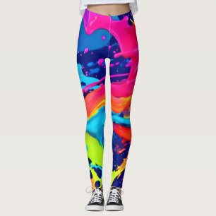 Neon Glow Liquid Wirbel Design Leggings