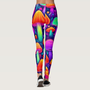 Neon Glow Mushroom Forest Leggings
