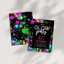 Neon Glow Paint Spritzer Geburtstag