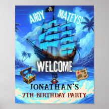 Neon Glow Pirate Ship Ahoy Mateys Begrüßungszeiche