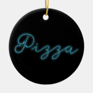 Neon Glow Pizza Keramik Ornament