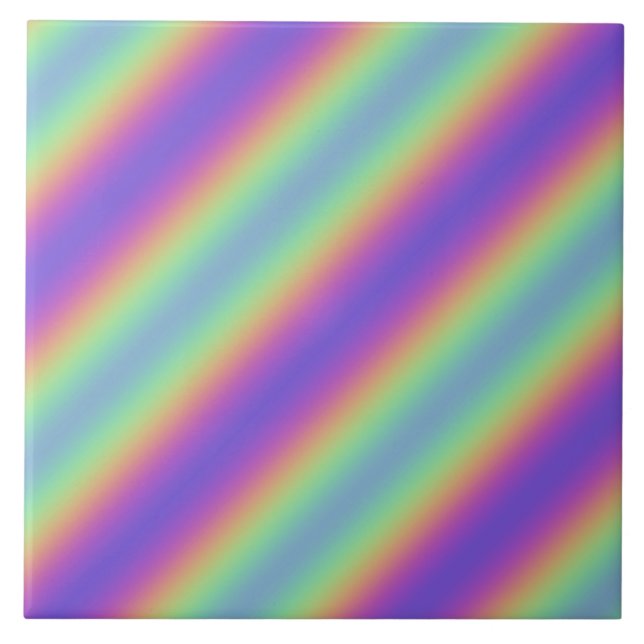 Neon Glow Rainbow Strip Keramik Tile Fliese (Vorderseite)