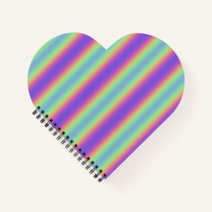 Neon Glow Rainbow Stripe Spiral Notebook Notizbuch