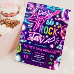 Neon Glow Rock Star Tance Music Geburtstagsparty Einladung<br><div class="desc">Neon Glow Rock Star Tanzmusik Einladung zum Geburtstag</div>